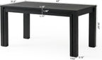 LITTLE TREE 63-Inch Dining Table for 6 People, Rectangular Kitchen Table with Heavy Duty Legs, Farmhouse Wooden Table for Dining Room, Dinner, Dinette (Black)