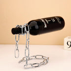 Floating Wine Bottle Holder - Magic Steel Chain Wine Rack, Metal Wine Bottle Holder, Wine Bottle Stand for Bar and Home Decoration (Silver)