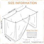 Mosquito Net for Bed Mosquiteros Cameros para Cuba One Side Opening White Bed Canopy Netting for Bedroom Camping Outdoor Travel (L75 X W35 X H63 Inch)