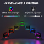 Lvifur Smart Nightstand with RGB Lights & Wireless Charging Station - Black | Motion Sensor, Dynamic & Static Lights, Adjustable Brightness, USB & Type-C Charging, Drawers with Metal Rail, 3 Compartments