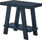 Roundhill Furniture Athens Contemporary Wood Shelf Side Table in Navy Blue