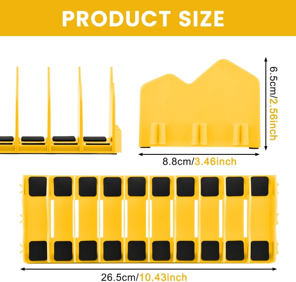 2 Pack Pliers Organizer Rack, 10 Slots Pliers Cutters Organizer Rack Plastic Tool Organizers Space Saving Tool Drawer Toolbox Organizers for Tools Box Storage(COLOR:yellow)