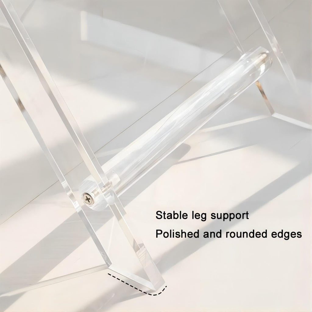Acrylic Folding Tray Table Iridescent Rainbow Clear Side Table Modern Colorful End Table Space-Saving for Kitchen Living Room Beautiful