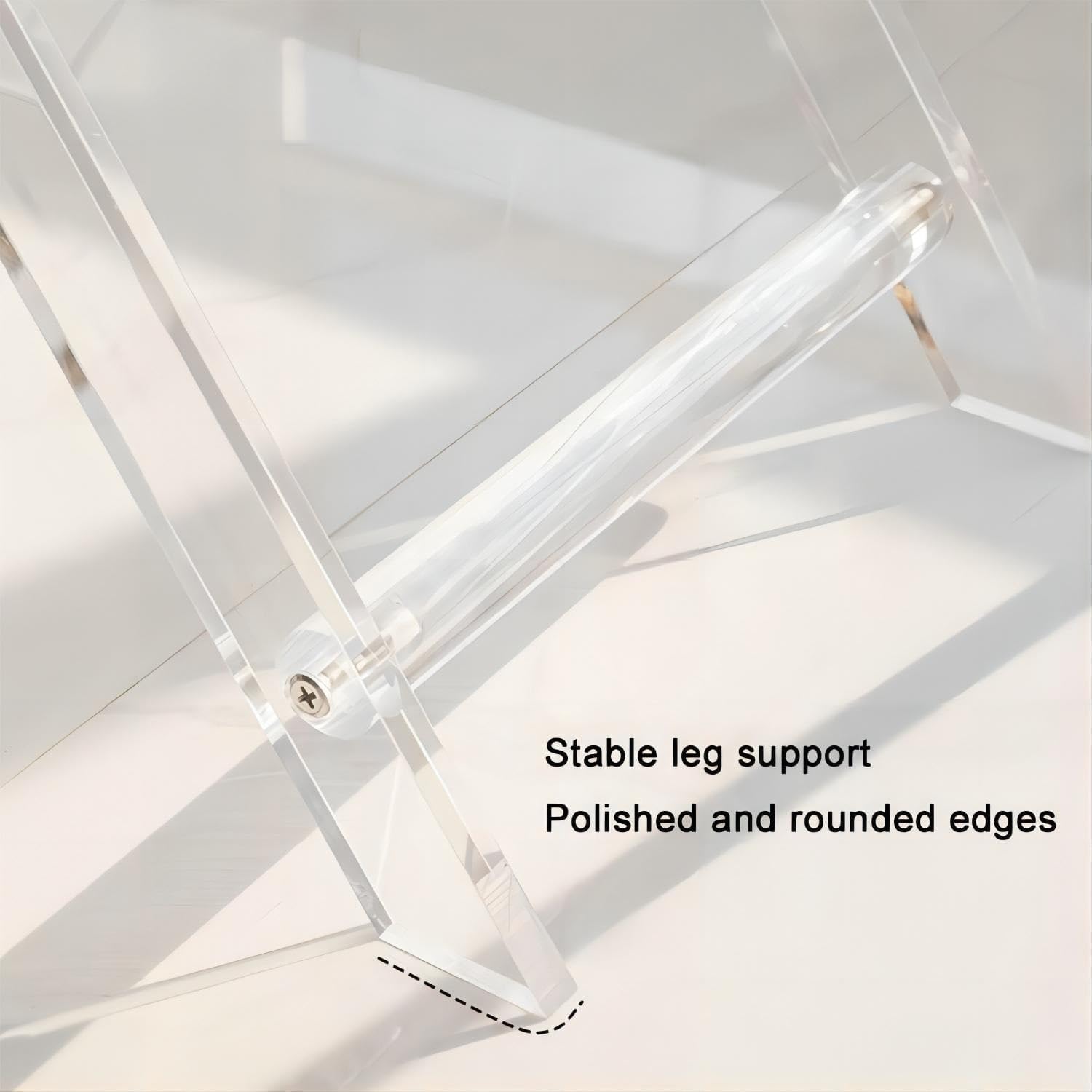 Acrylic Folding Tray Table Iridescent Rainbow Clear Side Table Modern Colorful End Table Space-Saving for Kitchen Living Room Beautiful