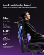 Autofull G7 Gaming Chair - 3-Zone Lumbar, 22-Point Adjustment, Breathable Mesh, Custom Backplate, 720° Armrests, BIFMA Certified Ergonomic, 140° Recline, IGR Certified, Niko Endorsed - Gift for Gamers
