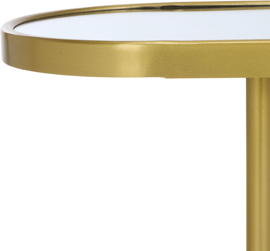 SAFAVIEH Home Collection - Ikaky Side Table, Gold Metal Base & Oval Mirrored Top (ACC5511A)