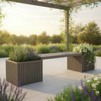 Planter Bench with Integrated Planter Box for Outdoor Patios and Balconies