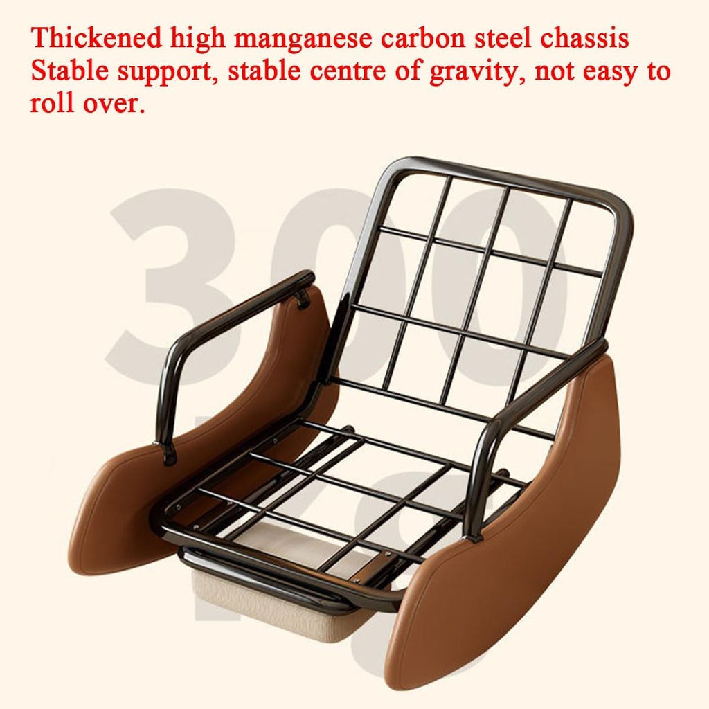 Rocking Chair Nursery Upholstered Leisure Recliner Chairs Back Adjustable,Living Room Accent Chair for Relax Napping Lazy Sofa Chairs(Beige+Black,Without)