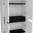 4-Door Kitchen Pantry Organizer Cabinet, Wooden Cupboard Credenza Bufffet Serving with Storage Shelves, Freestanding Hutch for Kitchen, Dining Room,White