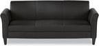 Alera ALERL21LS10B Reception Lounge Sofa Series 77 in. x 31.5 in. x 32 in. 3-Cushion Sofa - Black