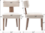 RIVOVA Mid Century Modern Dining Chairs Set of 6 Upholstered Linen Fabric Dining Chairs Curved Backrest Farmhouse Dining Room Chairs Kitchen Chairs with Wood Legs, Beige