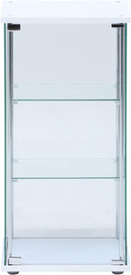 Fuji Boeki 97300 Collection Case, Figure Case, 3 Tiers, Width 16.7 x Depth 14.4 x Height 33.9 inches (42.5 x 36.5 x 86 cm), White, Tempered Glass, Full Glass, Assembly Required