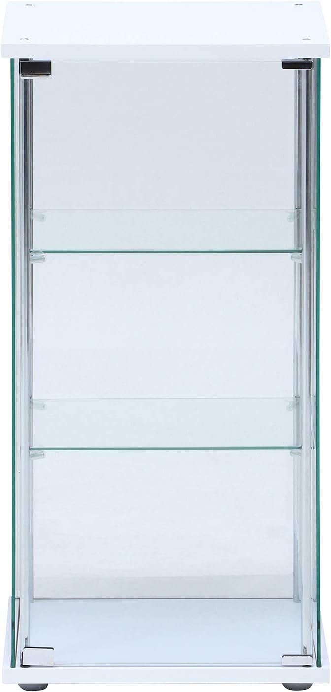 Fuji Boeki 97300 Collection Case, Figure Case, 3 Tiers, Width 16.7 x Depth 14.4 x Height 33.9 inches (42.5 x 36.5 x 86 cm), White, Tempered Glass, Full Glass, Assembly Required