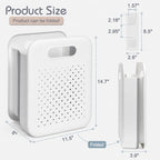 Goderewild Collapsible Laundry Basket, Space-Saving Wall-Mounted Hamper, Detachable Hanging Organizer for Home, Dorms, RVs, Measures 11.8" x 8" x 14.7" In (White)