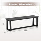 Giantex 56.5" L Wood Dining Bench, Industrial Table Bench w Metal Frame, Adjustable Footpads, 440LBS Load Capacity, Farmhouse Bench for Kitchen, Dining, Living Room, Entryway (Black, Rectangular)