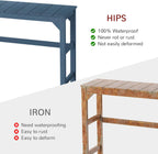 Stoog Patio Bar Table, All-Weather Outdoor Bar Height Table with Adjustable Feet, Low Maintenance, for Balcony, Deck, Porch, and Poolside, Blue