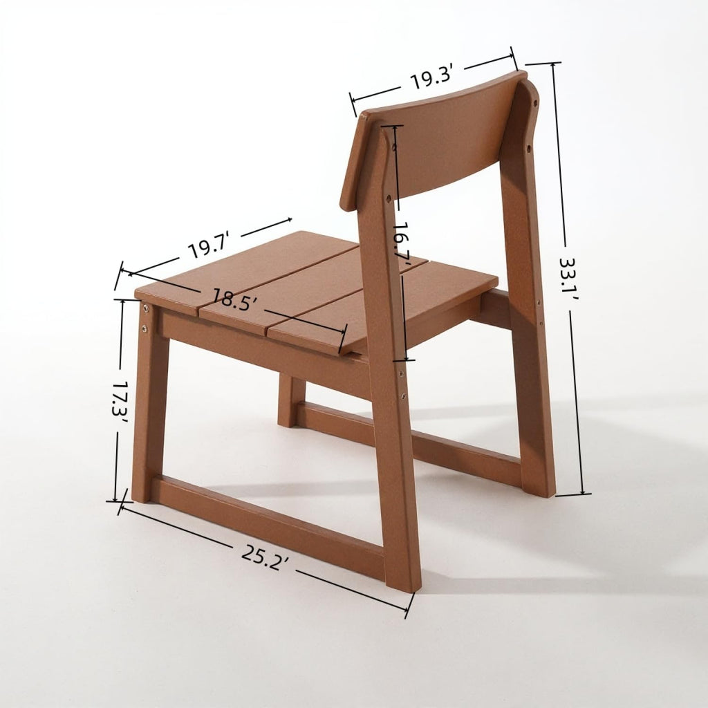 2-Pack Brown HDPE Outdoor & Garden Backrest Chairs
