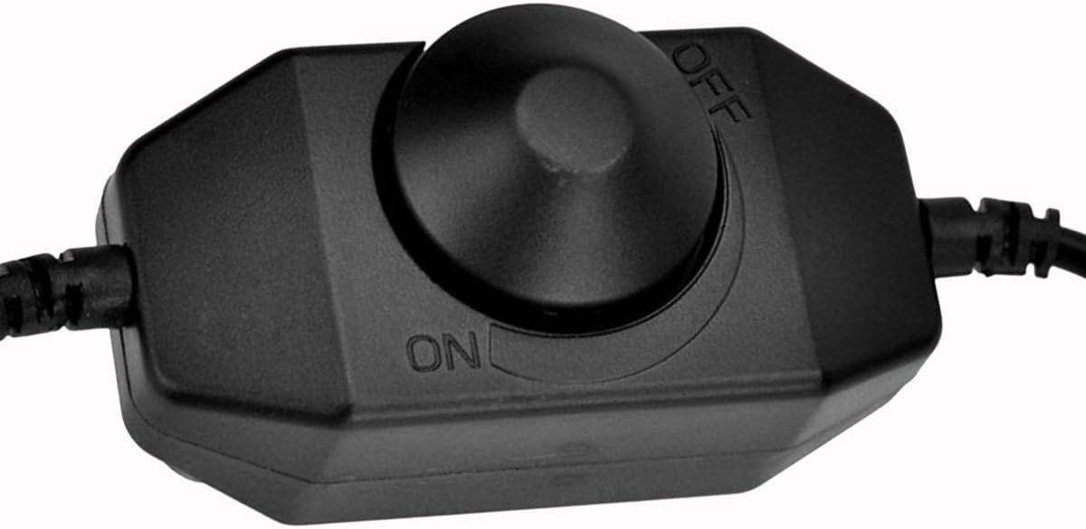 Litever PWM DC12/24V 3A Rotary Stepless LED Dimmer Switch with DC5521 Male and Female Jack