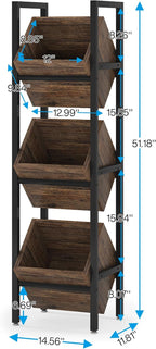 Tribesigns Wine Rack Freestanding Floor, 3 Tier Wooden Wine Storage Stand, Wobble-Free Wine Holder Display Shelf Liquor Bottle Organizer for Kitchen, Cellar (Black)