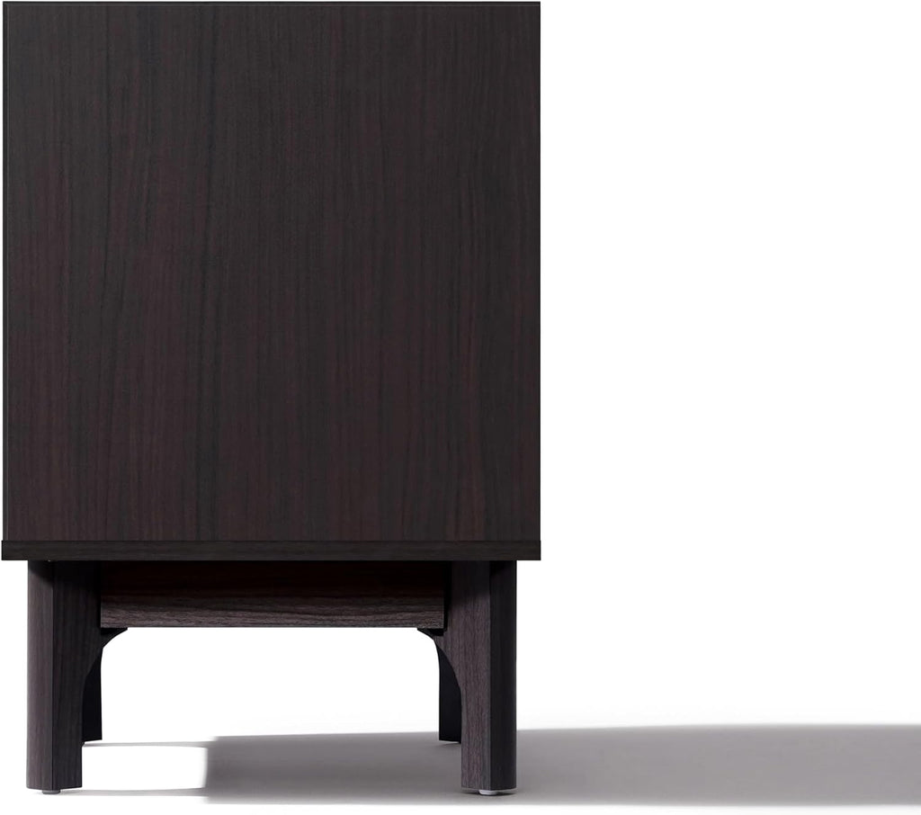 LuxenHome Modern 2 Drawers Nightstand with Faux Marble Top, 23'' Wood Accent Side Tables with Storage, Tray-Edge Design Bedside Table for Bedroom Living Room Sofa Office, End Table for Small Spaces