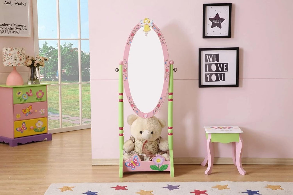Funnel The Fairy Girls Wooden Standing Mirror