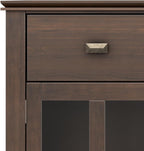 SIMPLIHOME Artisan Buffet - 54 inch Wide Solid Wood 3-Door Sideboard Buffet in Natural Aged Brown, Transitional Storage Cabinet for Dining Room or Kitchen with Adjustable Shelves and Bronze Hardware