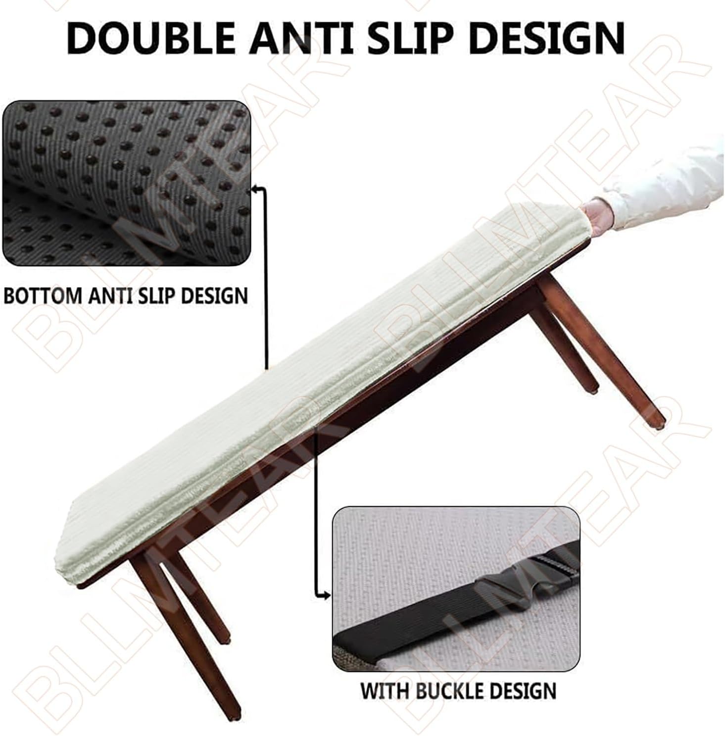 Anti Slip Bay Window Seat Cushions 2 3 4 Seater Indoor Sofa Furniture Cushions Kitchen Dining Room Bench Pads Patio Porch Seat Pads with Removable Cover(2,35x75cm)