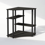 Furinno Turn-N-Tube Storage Shelves, 4-Tier Corner Shelf, Toolless Assembly Display Rack, Corner Bookshelf for Small Space, for Organization and Storage, Living Room, Home Office, Espresso