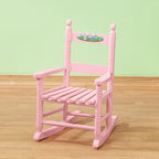 Fox Valley Traders Custom Childrens Rocking Chair, Features Classic Rocker Design and Hardwood Construction, Pink Finish with Princess Design