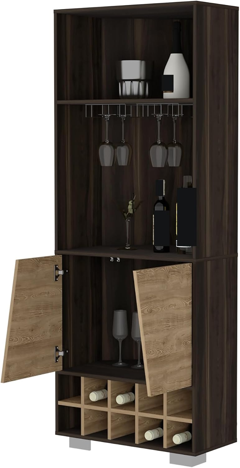 Wine Rack 10-Bottle 3-Shelf Corner Cabinet, Pantry Storage Cabinet Locker for Living Room,for Kitchen Home