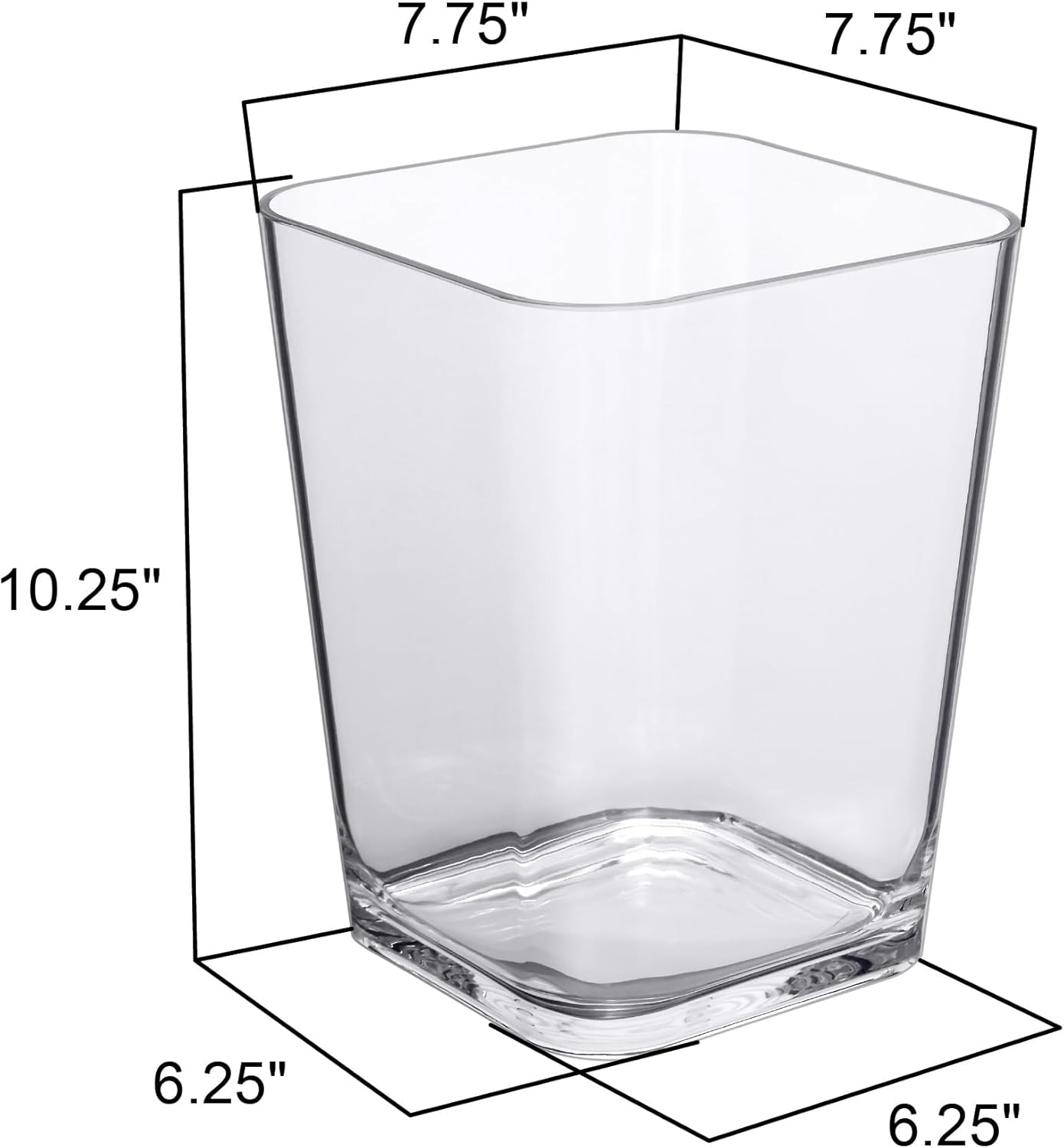 Amazing Abby Acrylic Trash Can (1-Pack), Clear Plastic Waste Basket for Kitchen and Bathroom, Stylish Garbage Bin for Home and Office, 1.5 Gallon Capacity, Clear