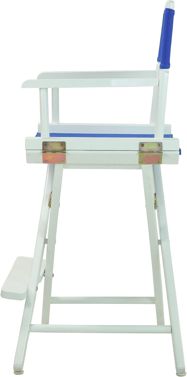 Casual Home 24" Director's Chair White Frame with Royal Blue Canvas, Counter Height