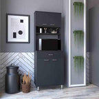 Modern Contemporary Pantry Cabinet,Two Double Door Cabinet, Black Wengue Finish,for Kitchen Home