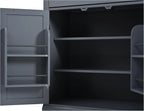 Freestanding Kitchen Pantry,Buffet Food Storage,Coffee Bar Cabinet with Drawer, 2 Adjustable Shelves and 2 Door Shelves,for Kitchen Dining Room (Gray@R)