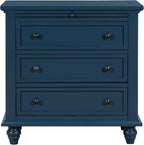 Accent 28" Tall Side Table Nightstand with Storage 3 Drawers, Modern Bedside Table Night Stand End Table with Pull-Out Tray Sofa Side Table for Living Room Bedroom Sofa Couch