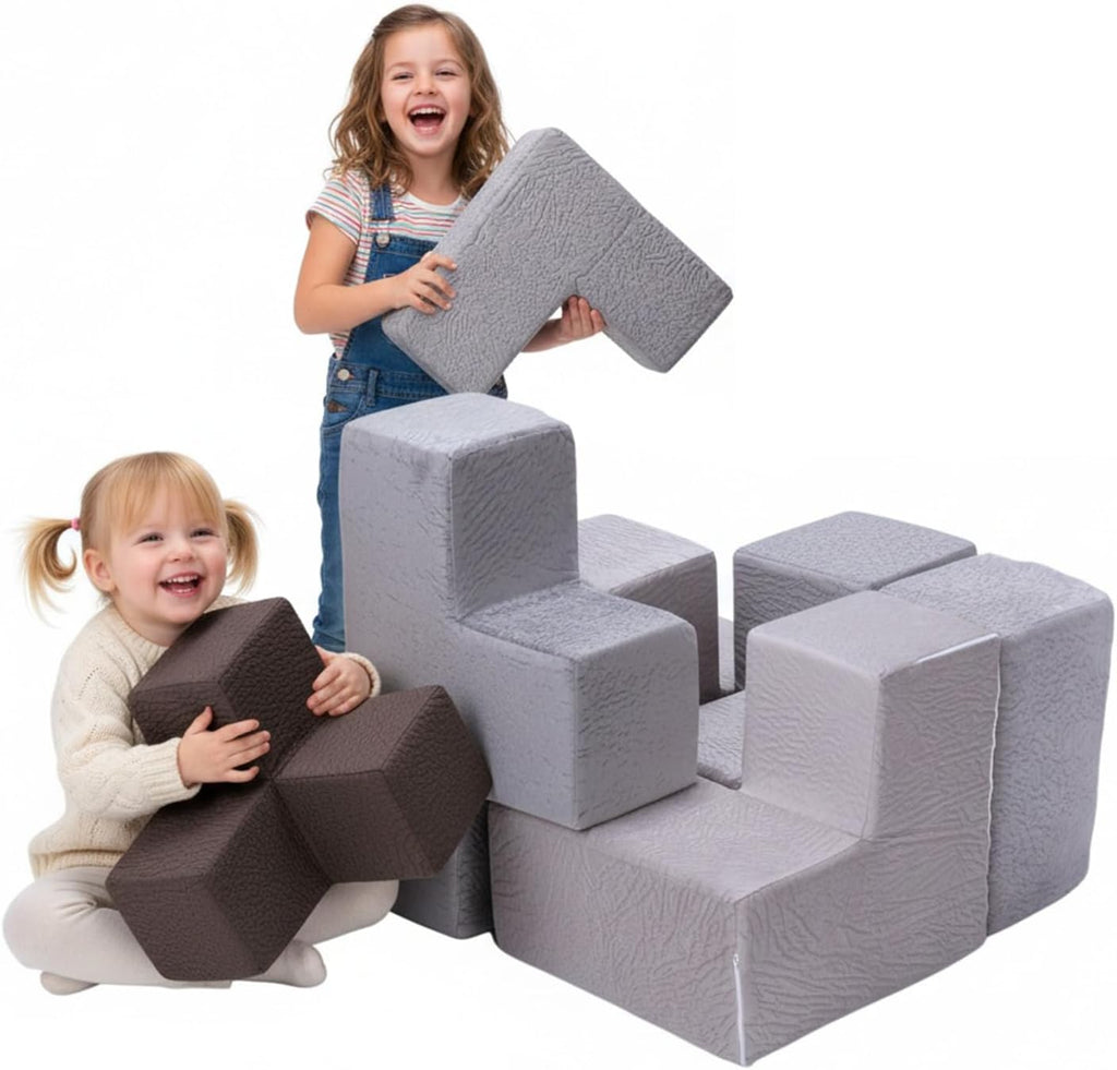 7Pcs Stackable Furniture Chair Washable Inspiring Creativity Blocks Chair Wear Resist for Kids Bedroom Playroom Furnitures