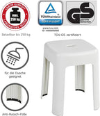 WENKO 22160100 Stool Alaska - Bathroom Stool, Polypropylene, 37 x 45.5 x 37 cm, White