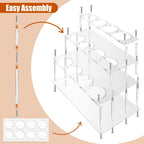 Acrylic 12 Bottle Capacity Coffee Syrup Organizer, 3-Tier Coffee Syrup Rack, Syrup Bottle Holder Stand for Coffee Bar Kitchen Countertop, Family Storage for Syrup Wine Dressing