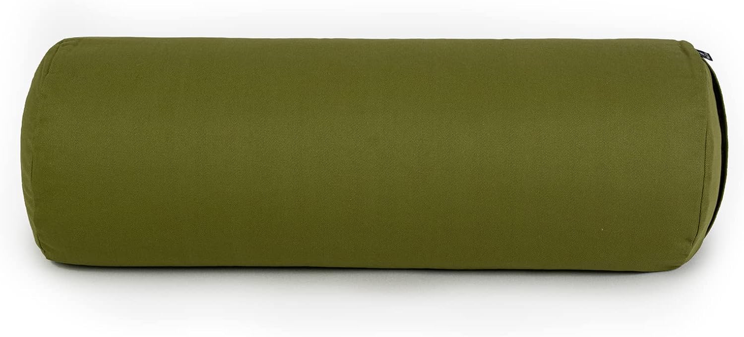 Yoga Studio Yoga Bolster | European Organic Buckwheat | (GOTS Certified) | with Removable Washable Cover