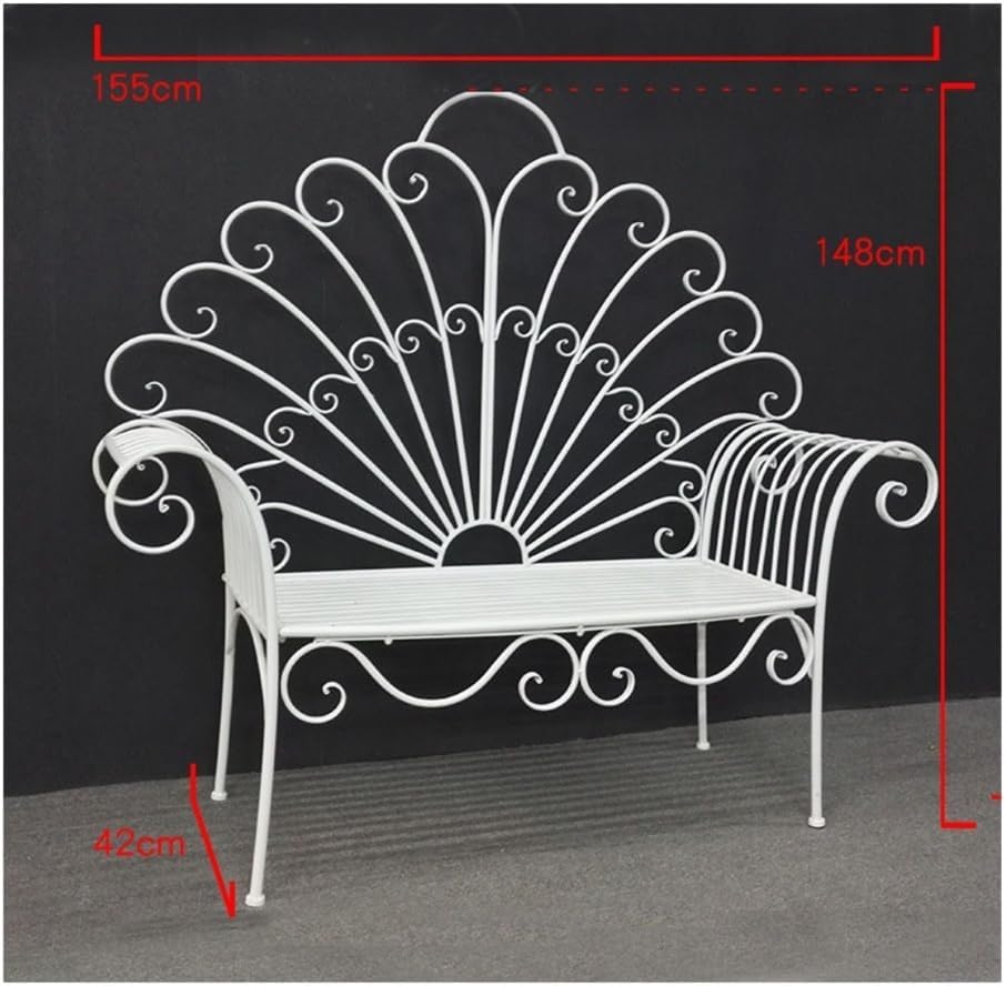 Benches, Iron Park Chairs for Outdoor Leisure Garden & Balcony Sofa Decor