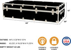 Rhino Trunk & Case Trundle Home Storage & College Trunk - 44”x20”x12” - 1500+ lbs Capacity. USA Made Secure Under-Dorm Bed Footlocker for Clothes and Food, and Underbed Shoe Storage Box