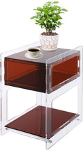 Acrylic Side Table, Acrylic Nightstand for Bedroom, Side Table for Living Room, Night Stand, 44.09 Lbs Load-Bearing Capacity Coffee Table for Living Rooms, Bedrooms, Offices