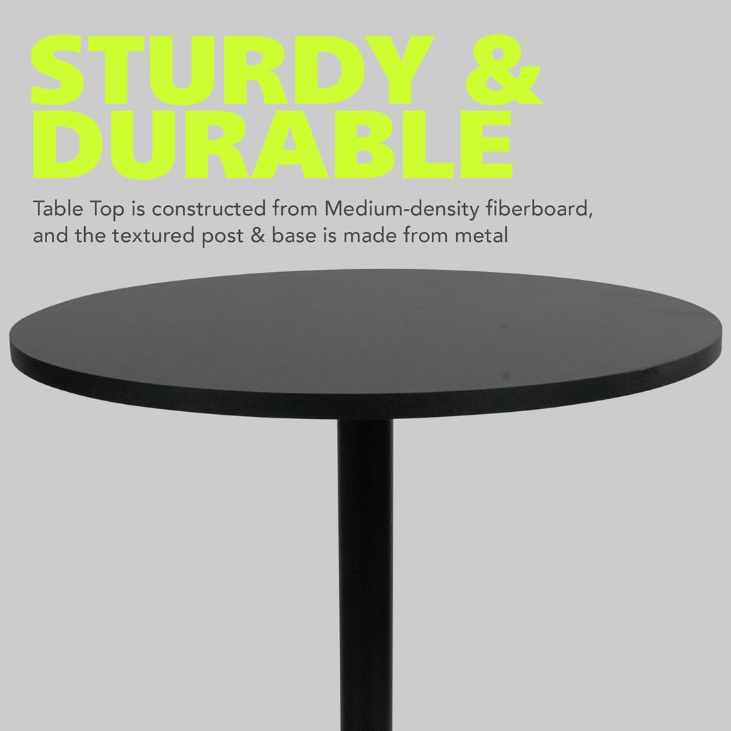 Pearington Santina 2 Pack Round Bar and Pub Table, Black