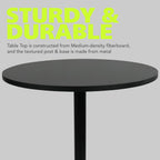 Pearington Santina 2 Pack Round Bar and Pub Table, Black
