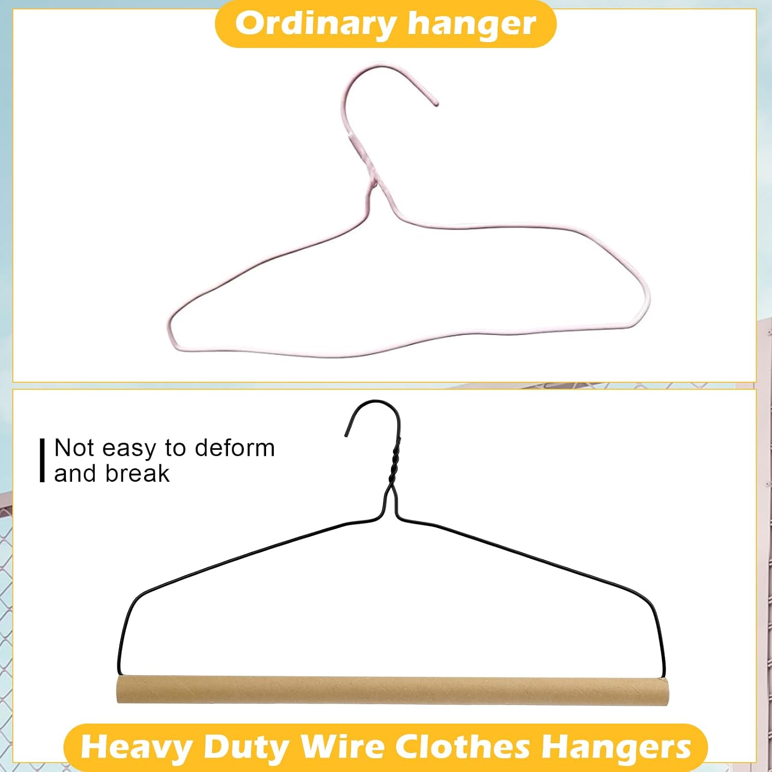 Didaey 10 Sets Heavy Duty 18" Drapery Hangers with Strong 10.5 Gauge Alloy Steel Wire for Heavy Items (Black)