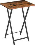 HOOBRO Folding TV Tray Table, TV Tray, Snack Table for Small Space, Dining Tray for Eating at Couch and Bed, Easy Assembly, Space Saving, Stable and Durable, Rustic Brown and Black BF20BZ01
