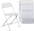 10pcs Folding Chair, Plastic Chairs with 330-Pound Capacity, Easy to Fold and Store Suitable for Indoor & Outdoor, Wedding, Party, Restaurant, Meeting Room, Patio and Garden, White