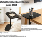 Pedestal Adjustable c Table for Small Spaces，C Shaped End Table Desktop can Turn 360° and the Height of the Sofa Small TV Tray Table Can be Adjusted for Couch