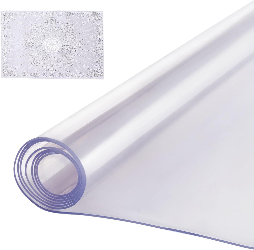 VEVOR Plastic Table Cover, 40 x 80 Inch 2.0 mm Thick Rectangle Clear PVC Mat Protector, Waterproof & Easy Cleaning Desk Pad Tablecloth, for Office, Dresser, Dining Room, Night Stand