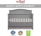 Oxford Baby Emerson 4-in-1 Convertible Baby Crib, Dove Gray, GreenGuard Gold Certified